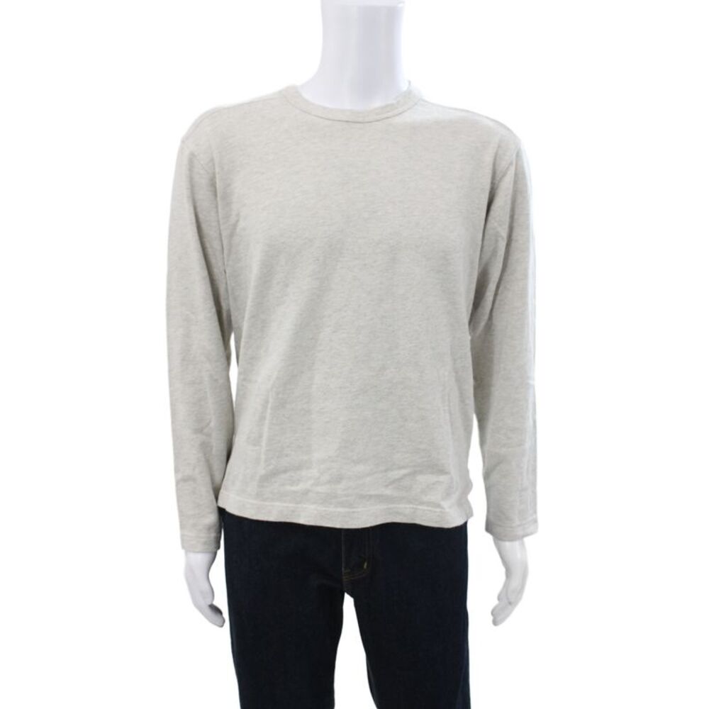Buck Mason Mens Gray Crew Neck Basic T-Shirt 100% Cotton Long Sleeve Size M